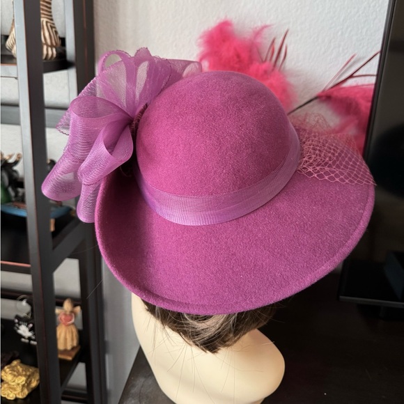 Vintage Lancaster Purple Wool Hat with Veil - Picture 3 of 9